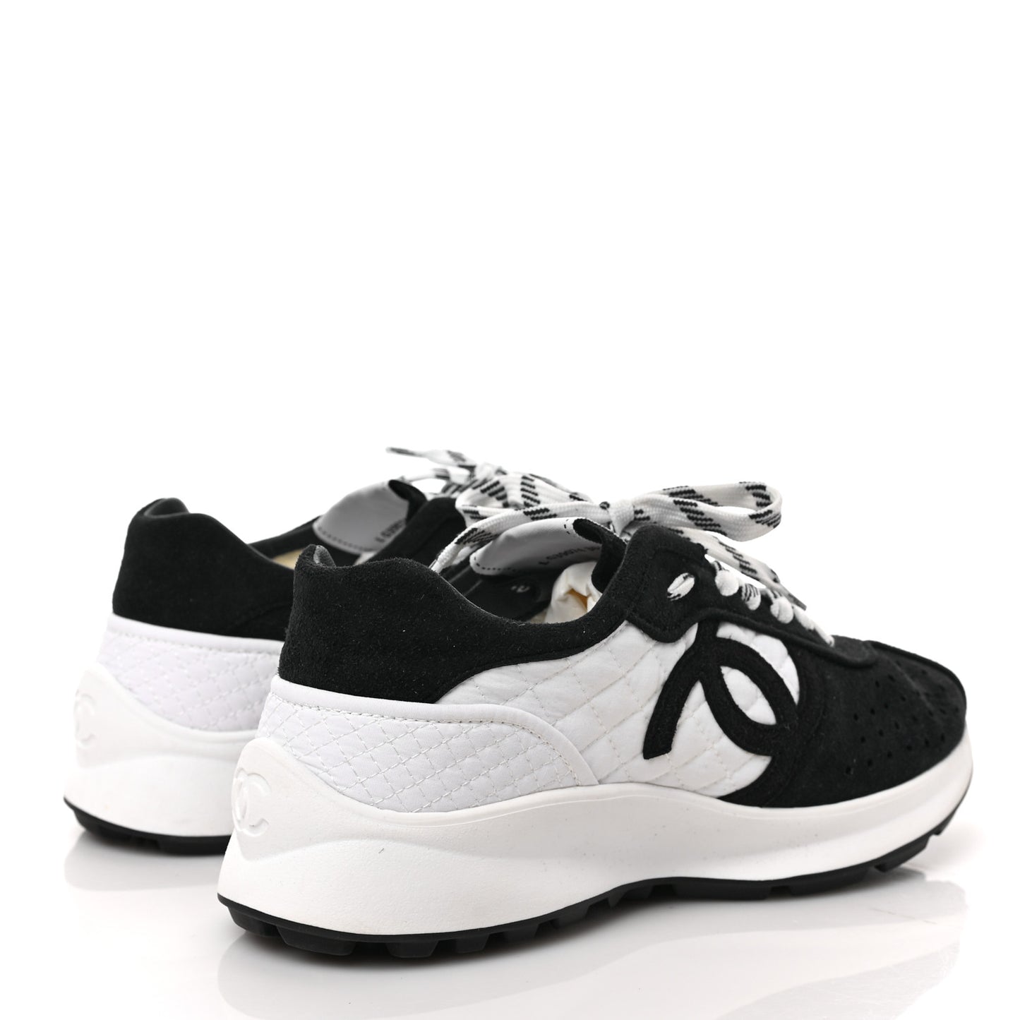 Fabric Suede Kidskin CC Sneakers 36.5 Dark Navy White
