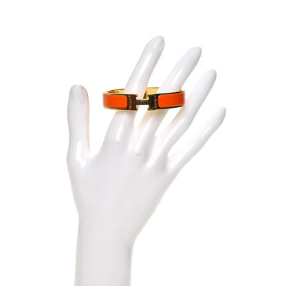 Hermes Enamel Narrow Clic Clac H Bracelet PM Orange 2 of 5