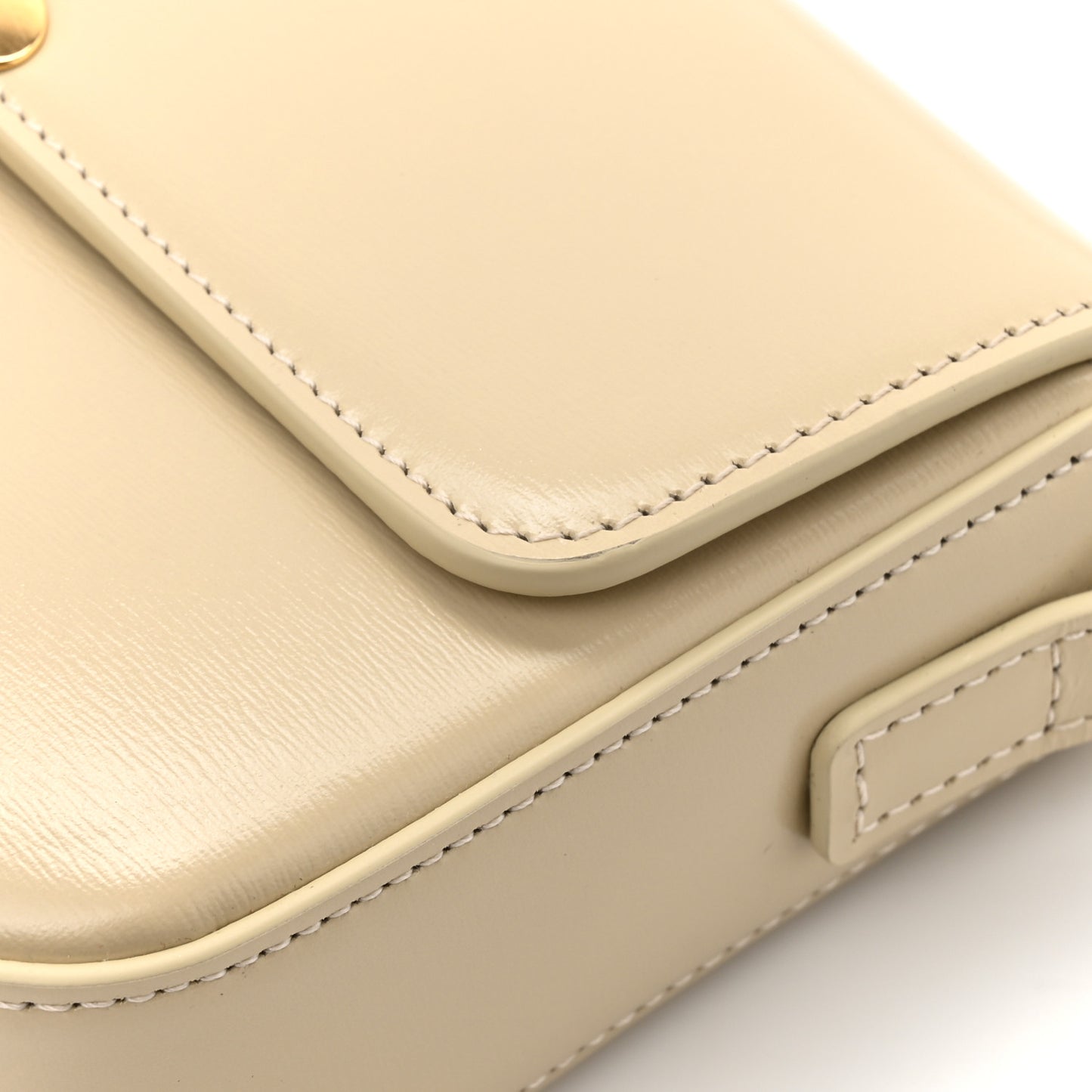 Natural Calfskin Triomphe Shoulder Bag Ivory