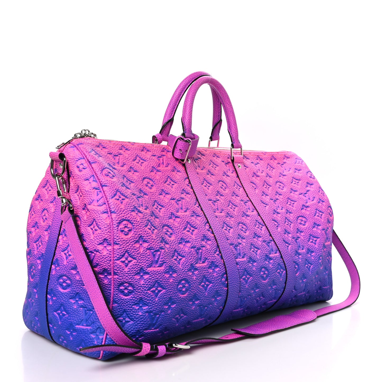 Taurillon Illusion Keepall Bandouliere 50 Bleu Rose