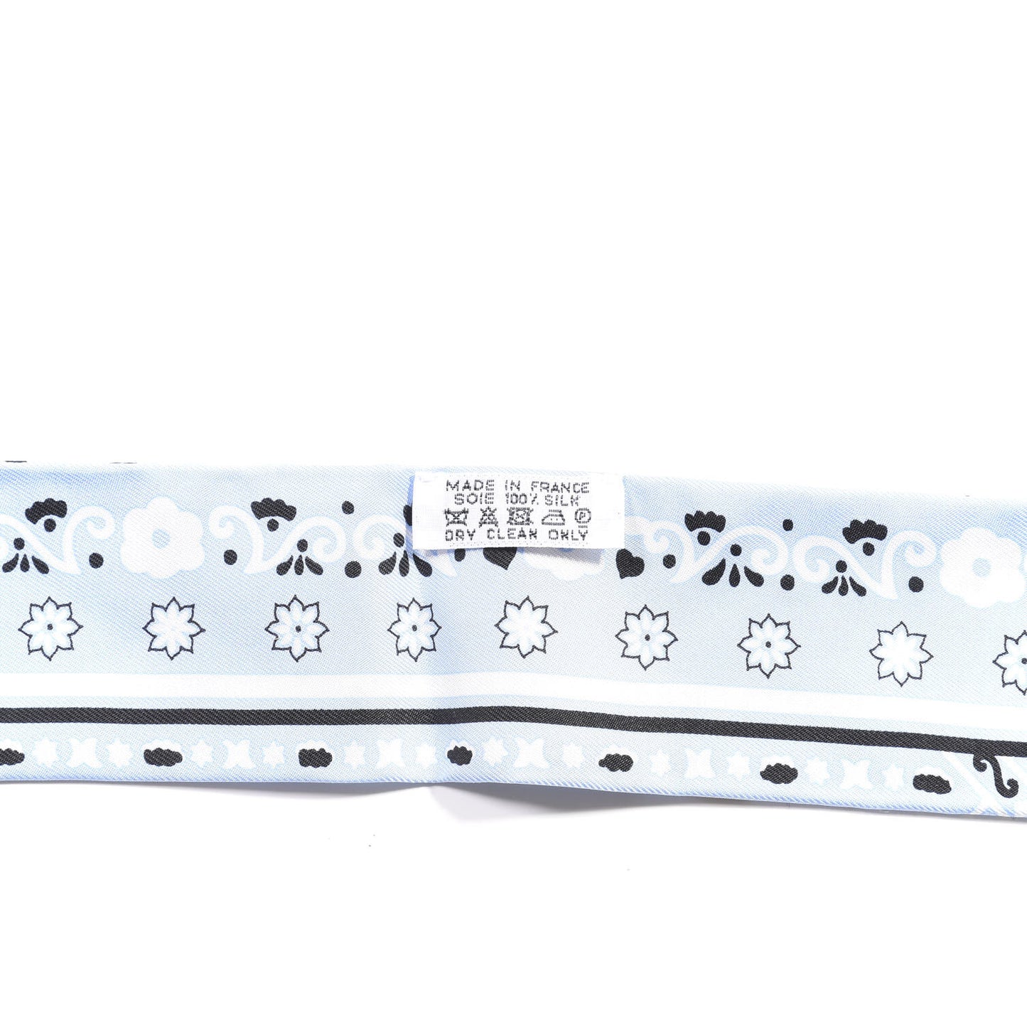 Silk Peuple Du Vent Bandana Twilly Bleu Oxford Noir Blanc