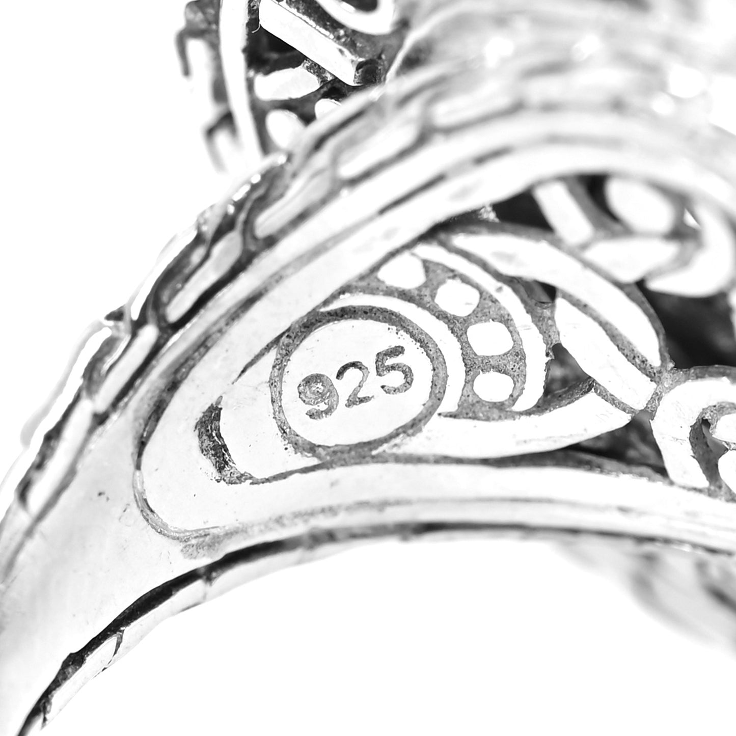 Sterling Silver Enamel Blue Topaz Palu Bulan Coin Ring 58 8.25