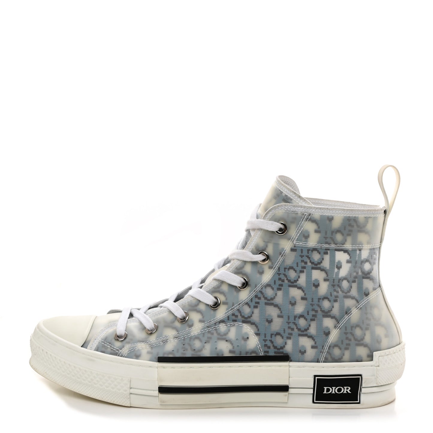 Technical Canvas Oblique Pixel Mens B23 High Top Sneakers 42 Beige Blue
