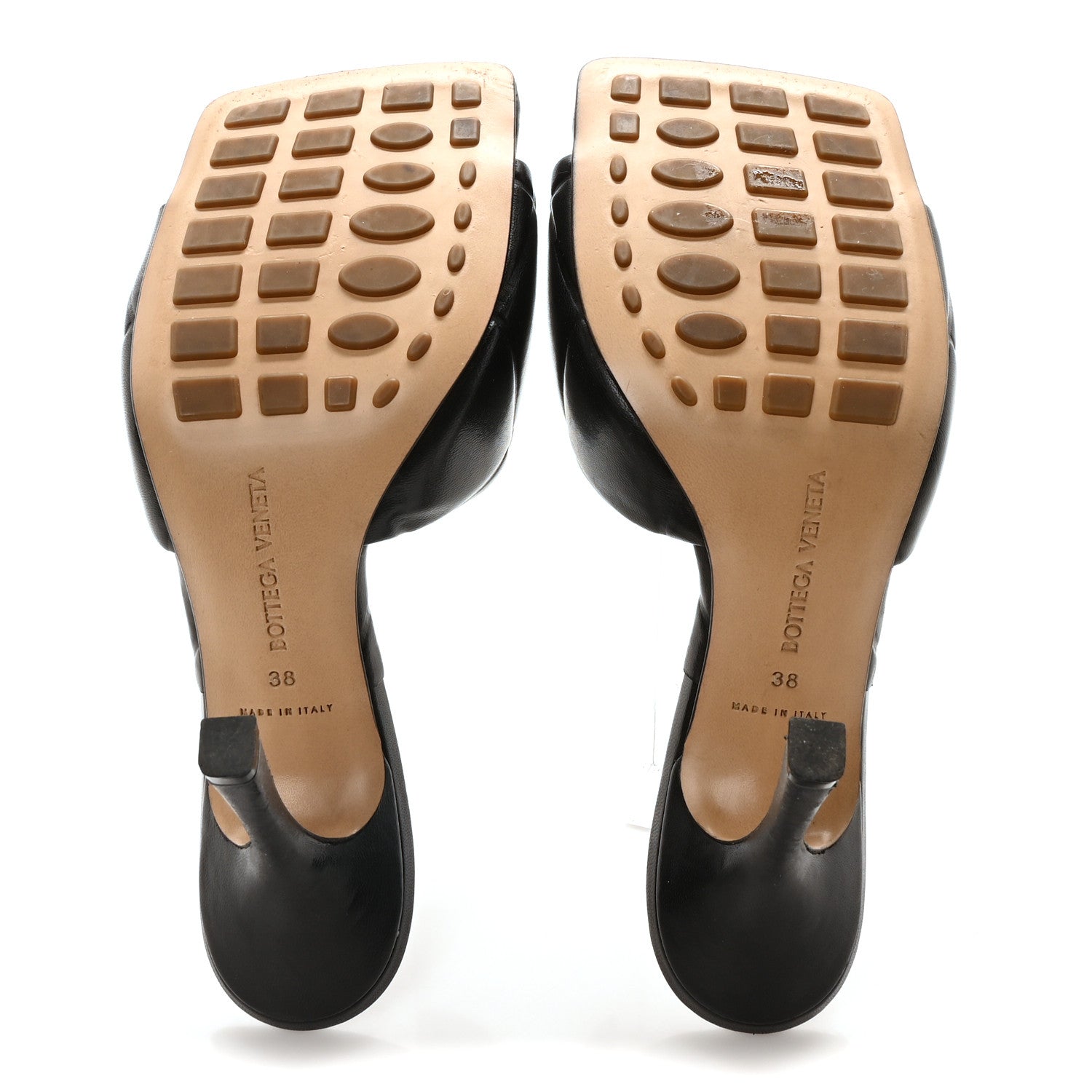 Bottega Veneta Nappa Quilted Rubber Lido Mule Sandals 38 Black 6 of 9