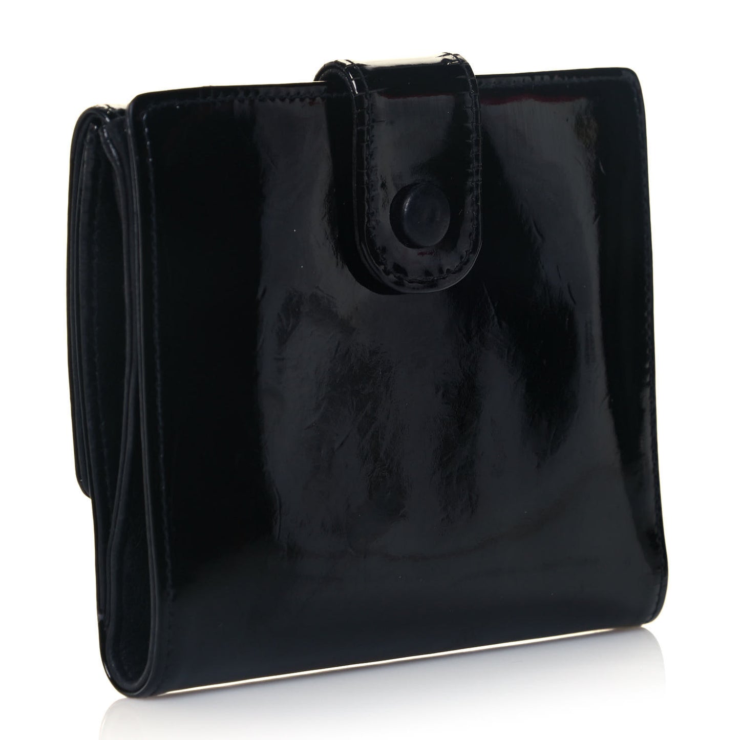 Patent Timeless CC Compact French Wallet Black