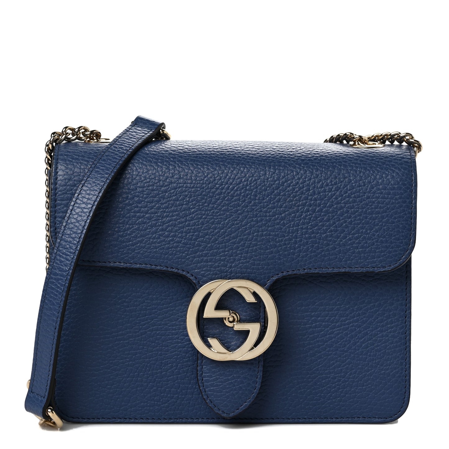 Dollar Calfskin Small Interlocking G Shoulder Bag Caspian