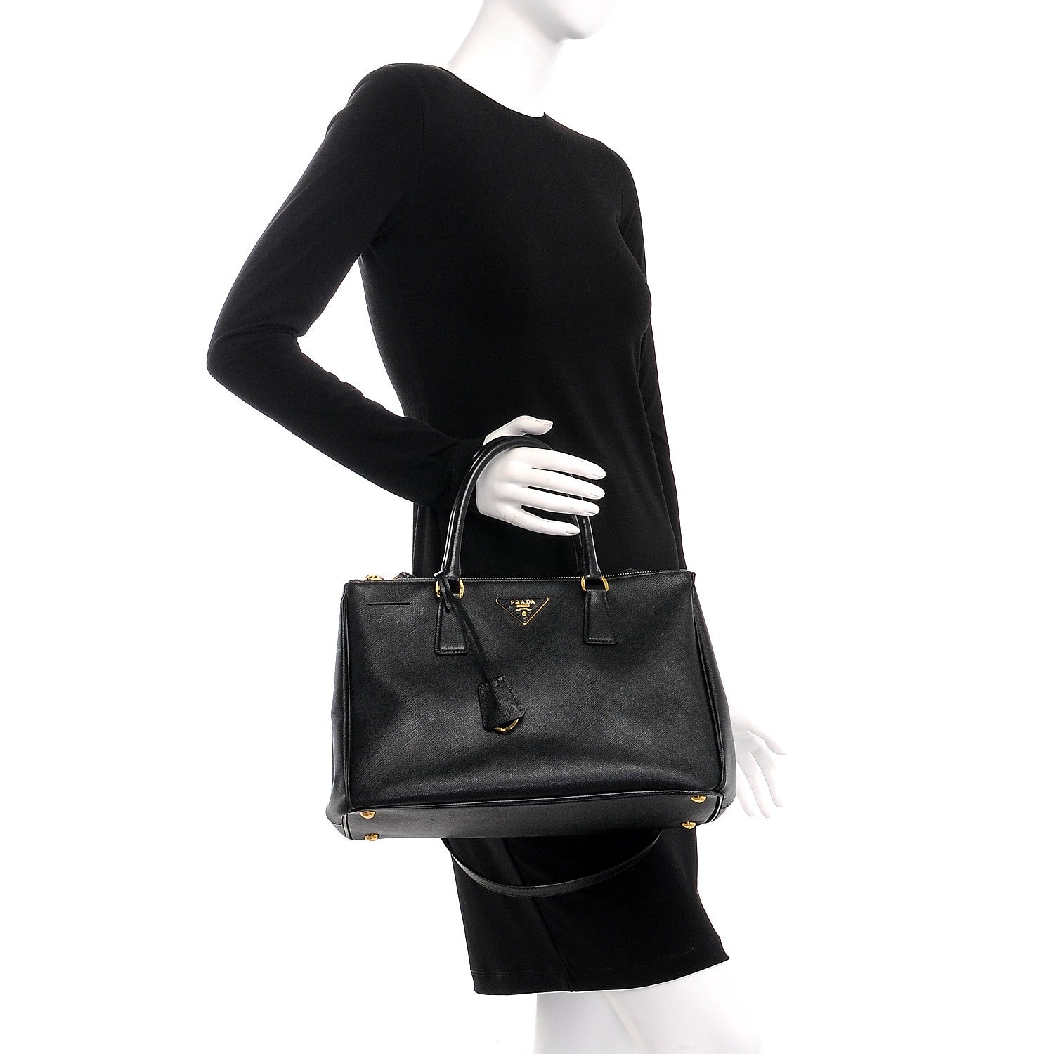 Prada Saffiano Medium Galleria Double Zip Tote Black 3 of 11