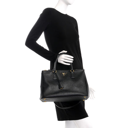 Prada Saffiano Medium Galleria Double Zip Tote Black 3 of 11