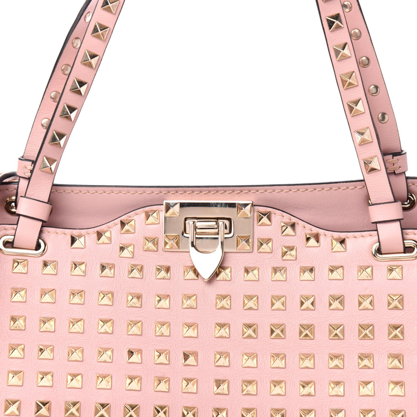 Vitello Medium Rockstud All Over Tote Pink