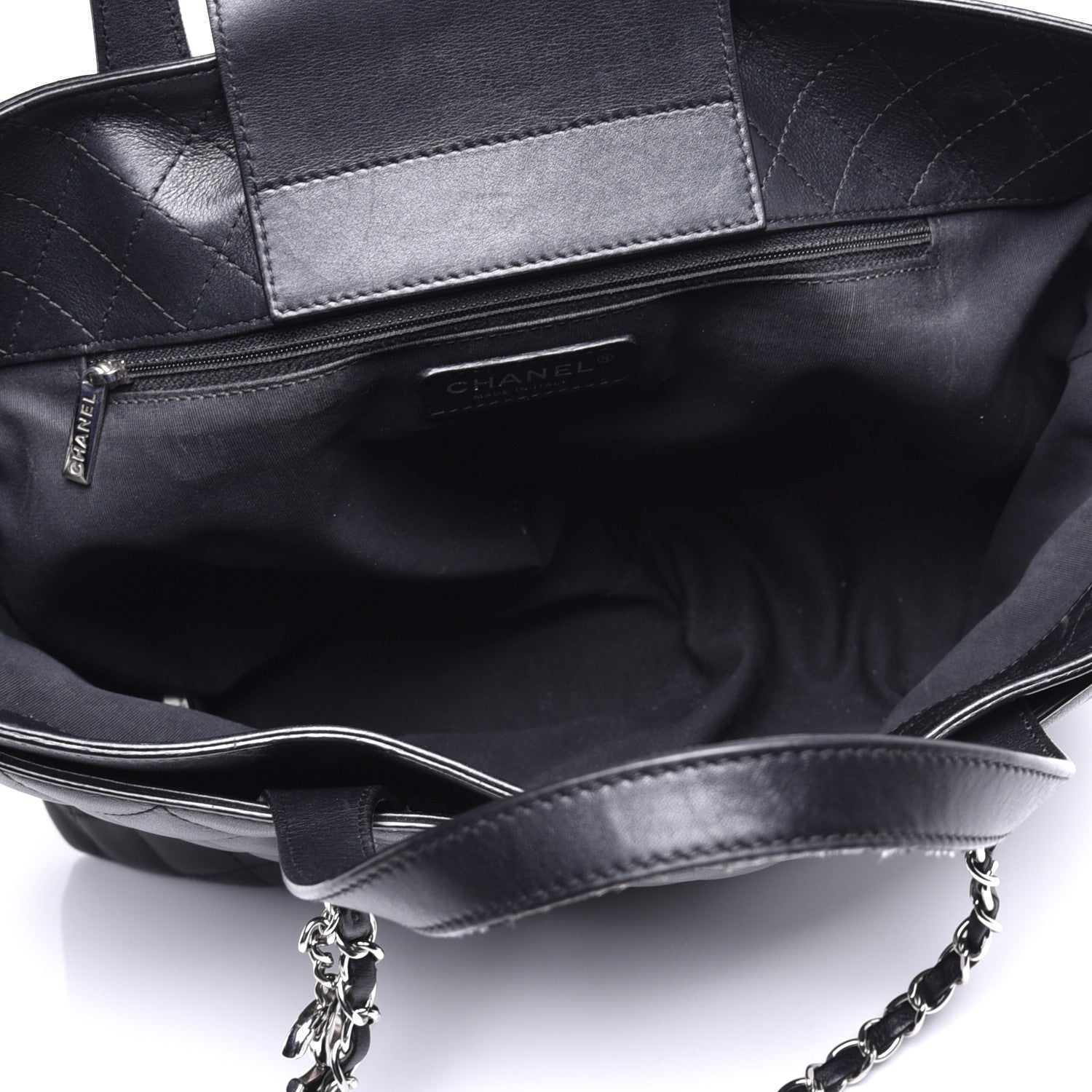 Chanel Calfskin Quilted Large Shopping Tote Black 6 of 10