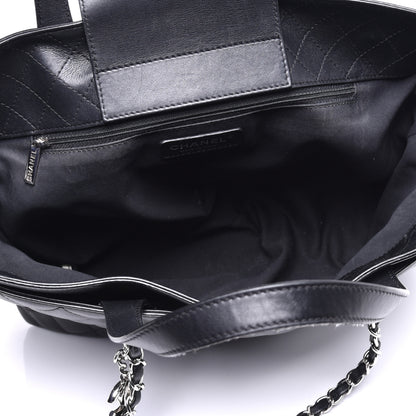 Chanel Calfskin Quilted Large Shopping Tote Black 6 of 10