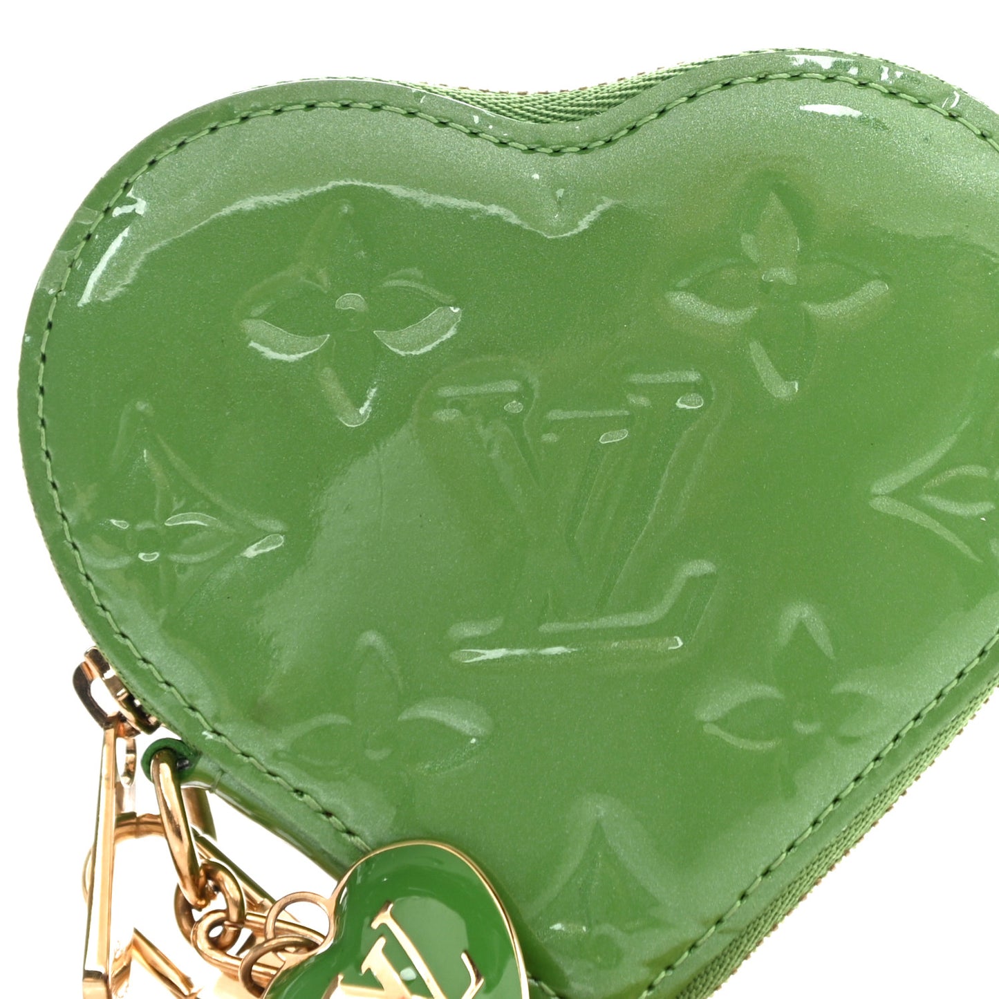 Vernis Heart Coin Purse Vert Tonic