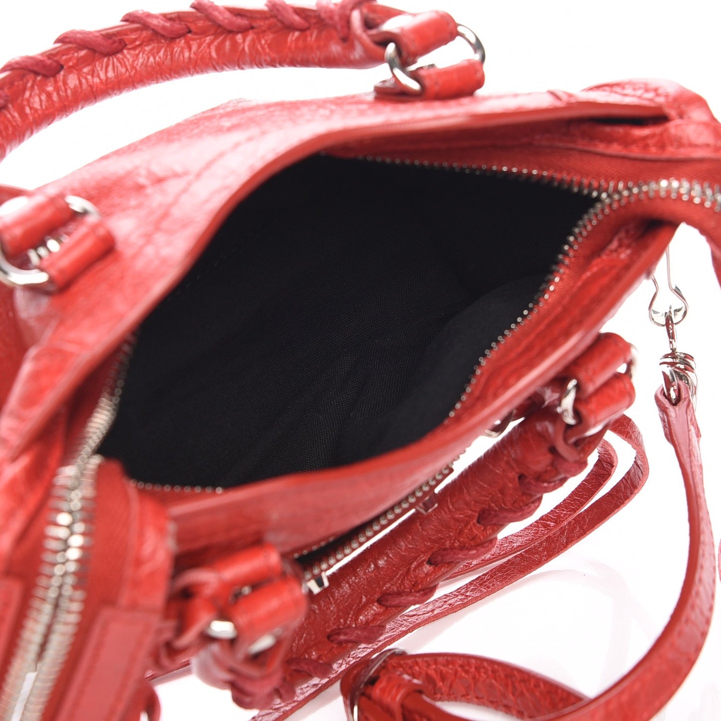 Agneau Classic Silver Hardware Nano City Rouge Groseille