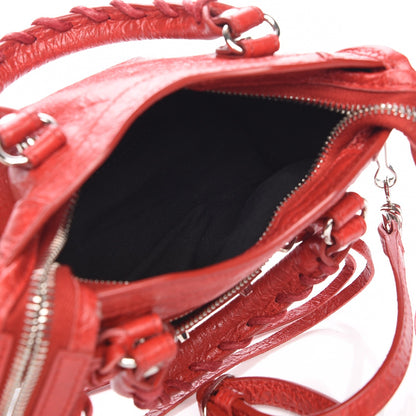 Balenciaga Agneau Classic Silver Hardware Nano City Rouge Groseille 6 of 8