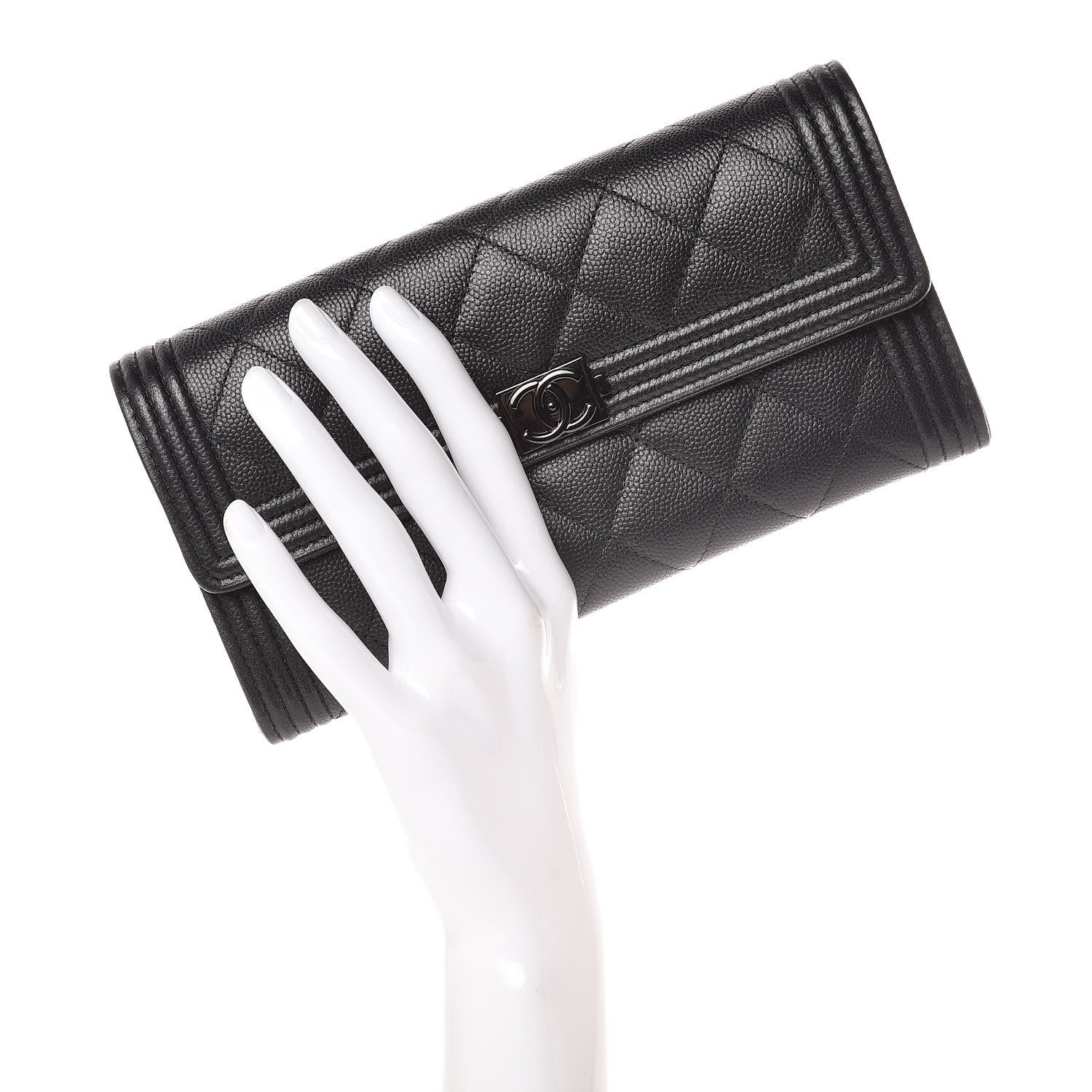 Chanel Caviar Quilted Boy Flap Wallet So Black 2 of 10
