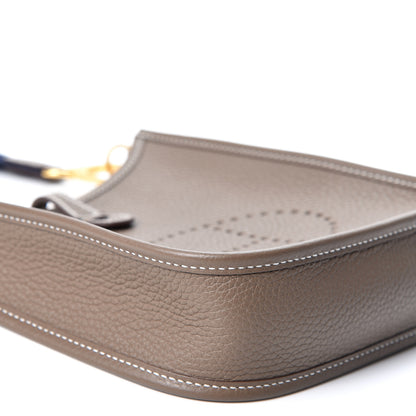 Hermes Taurillon Clemence Amazone Evelyne TPM Etoupe Bleu Indigo 7 of 9