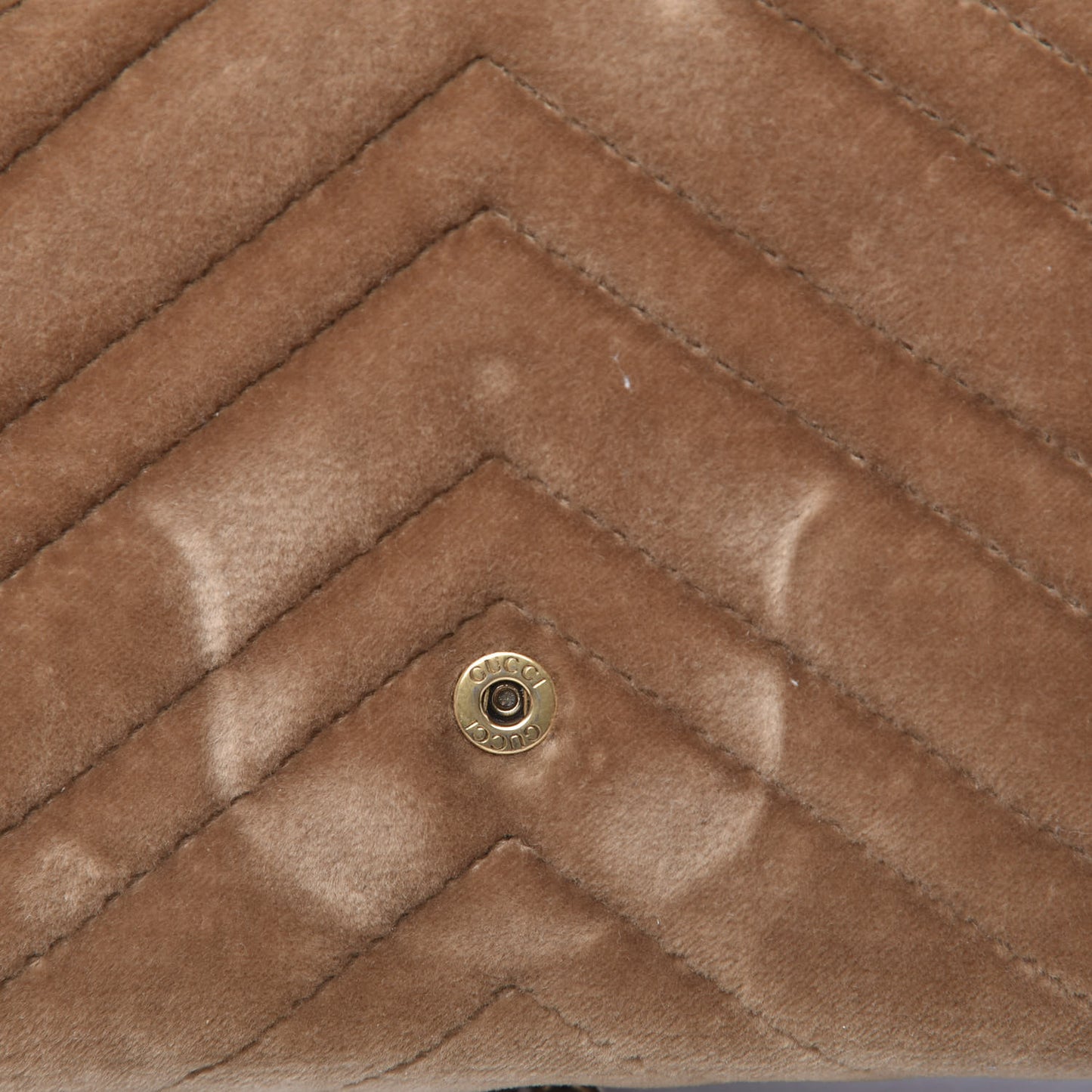 Velvet Matelasse GG Marmont Chain Wallet Taupe