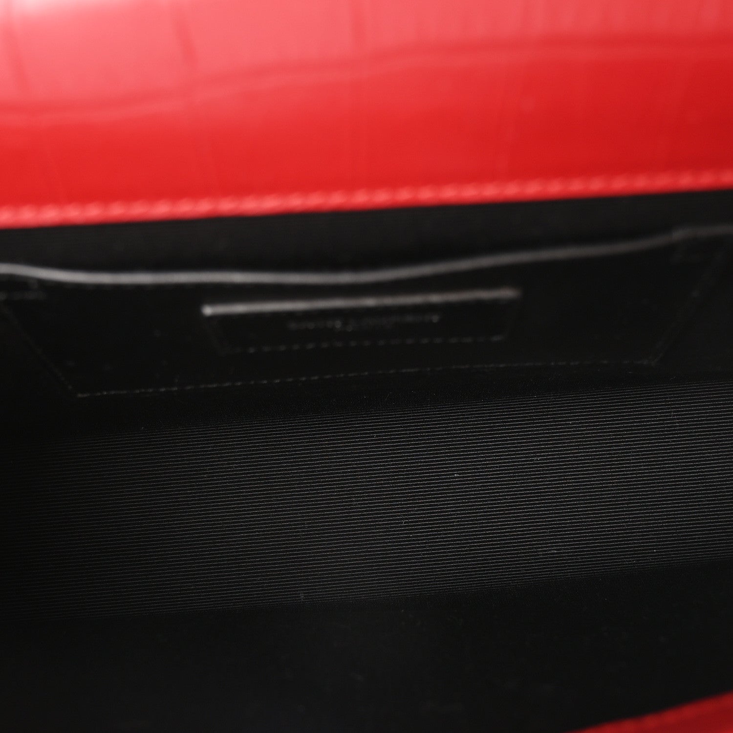 Saint Laurent Calfskin Crocodile Embossed Medium Classic Monogram Kate Tassel Satchel New Red 5 of 9