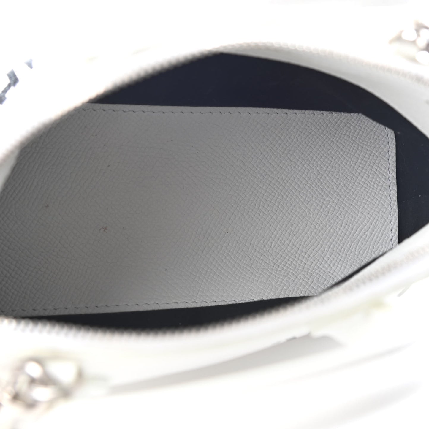 Grained Calfskin XXS Ville Top Handle Bag White Black