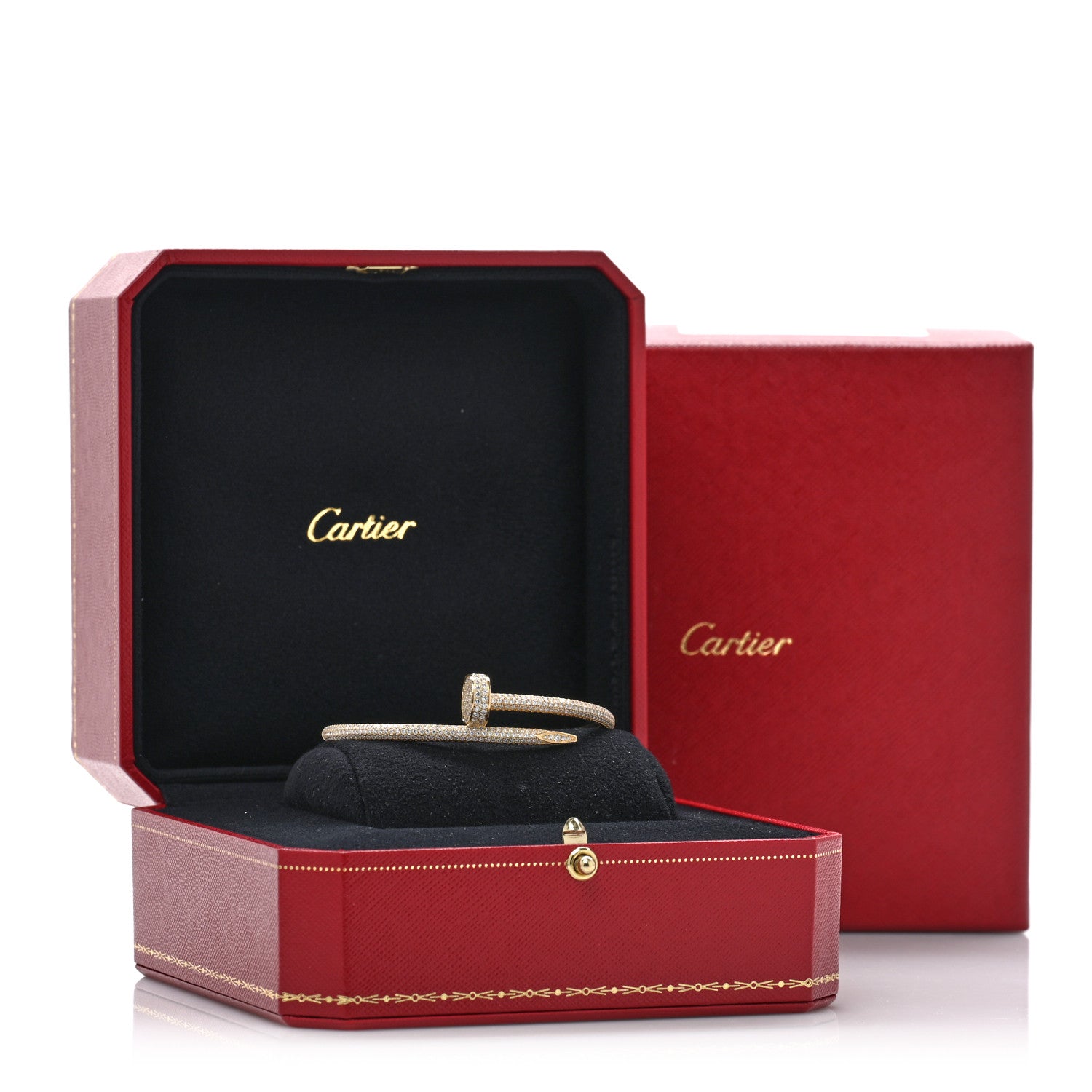 Cartier 18K Yellow Gold Diamond Juste Un Clou Paved Bracelet 16 5 of 5