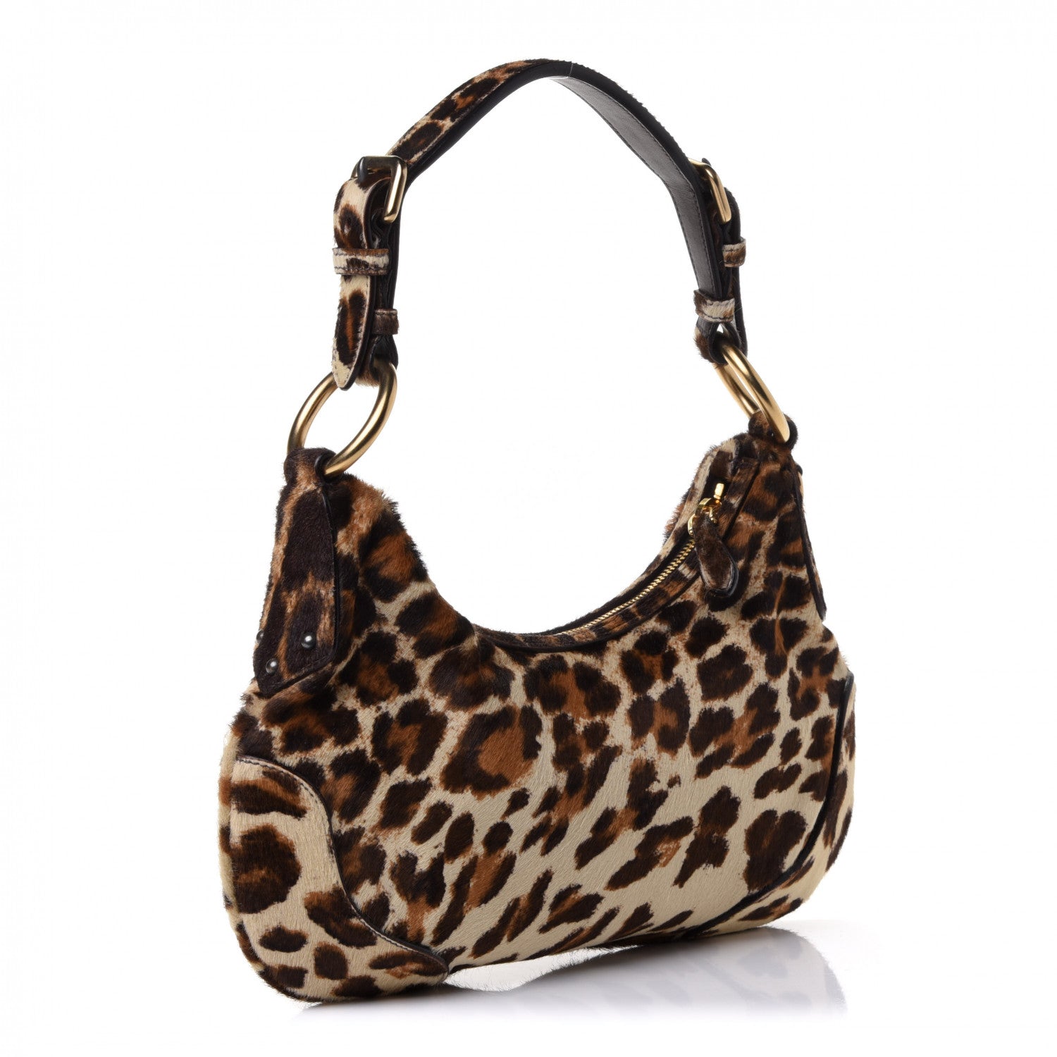 Prada Cavallino Leopard Print Shoulder Bag Avorio 778756