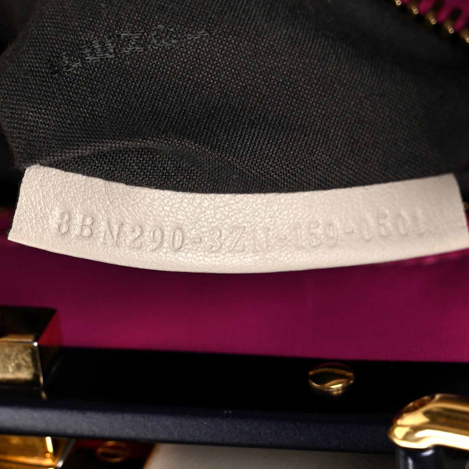 Fendi Vitello Seta Shiny Nappa Medium Peekaboo Iconic Satchel Grigio Polvere Magenta 8 of 12