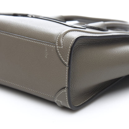 Celine Drummed Calfskin Nano Luggage Souris 11 of 12
