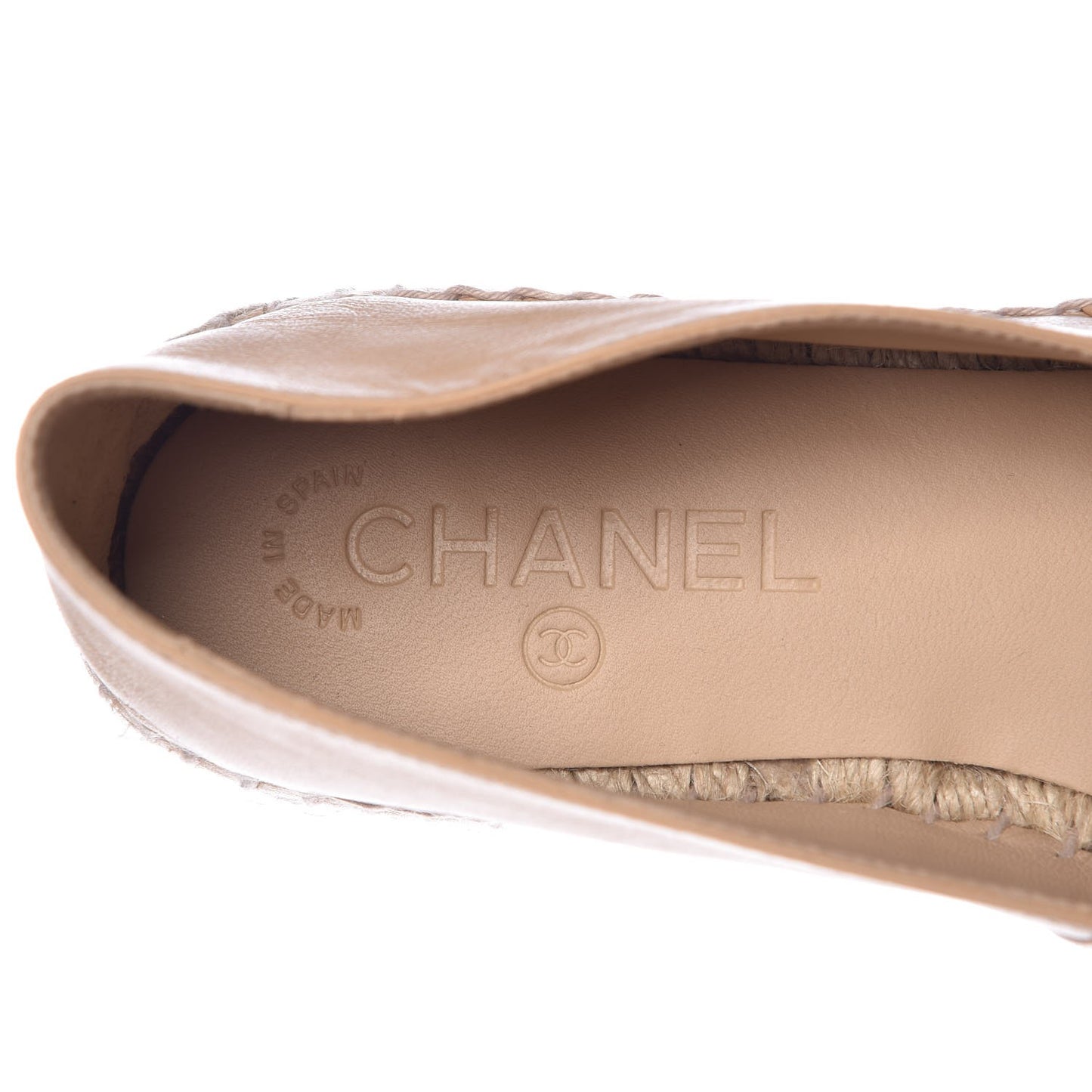 Lambskin CC Espadrilles 39 Beige Black