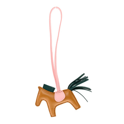 Hermes Milo Lambskin Grigri Rodeo Horse Bag Charm PM Sesame Malachite Rose Sakura 1 of 4