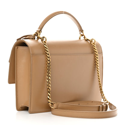 Saint Laurent Smooth Calfskin Medium Monogram Sunset Satchel Natural Tan 3 of 11