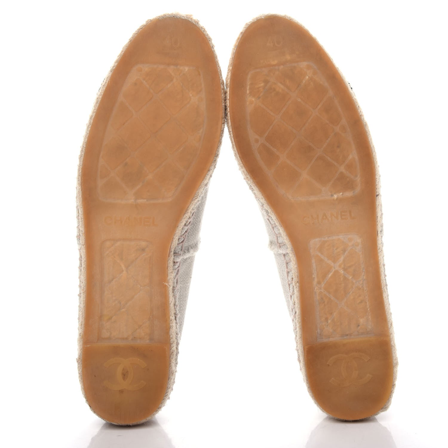 Chanel Linen CC Espadrilles 40 Beige Black 6 of 11
