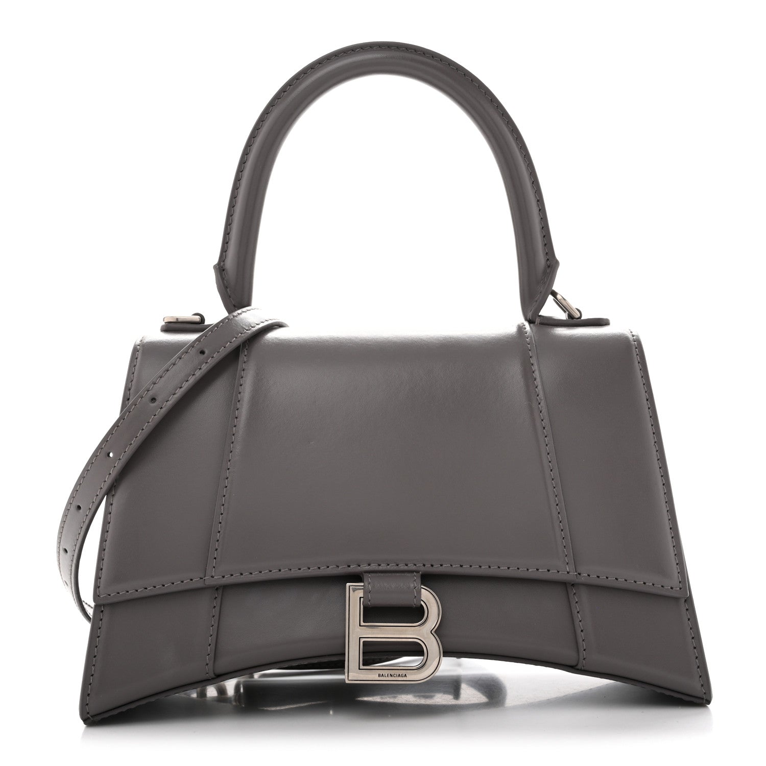 Balenciaga Shiny Box Calfskin Small Hourglass Top Handle Bag Dark Grey 1 of 12