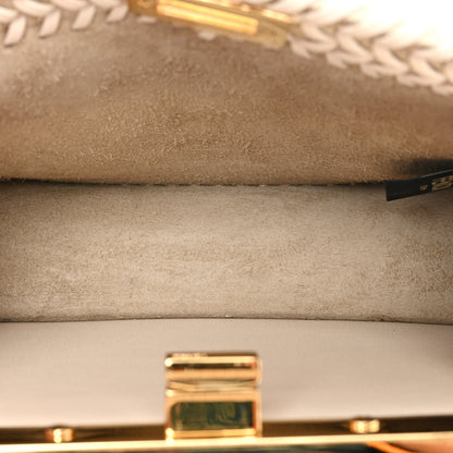 Fendi Vitello King Shiny Nappa Intreccio Petite Peekaboo I SEE U Satchel Camelia 5 of 16