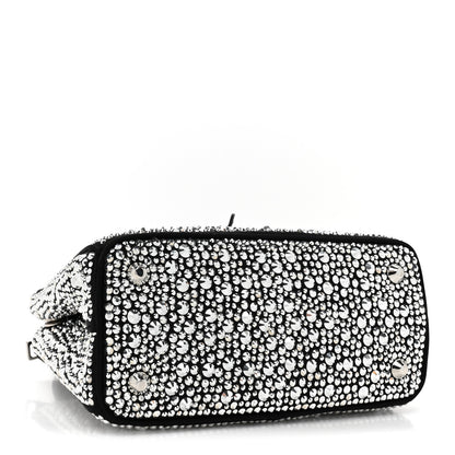 Prada Satin Crystal Mini Galleria Double Zip Tote Metal 4 of 12