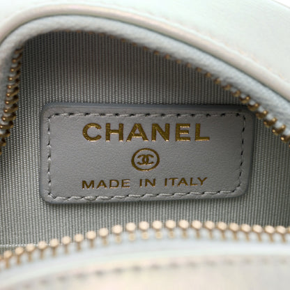 Chanel Iridescent Lambskin Quilted Chanel 19 Round Clutch With Chain Ivory 6 of 7