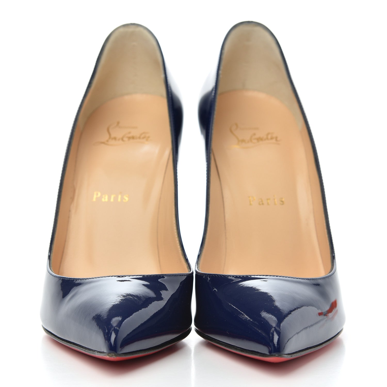 Christian Louboutin Patent Pigalle Follies 100 Pumps 38 China Blue 2 of 10