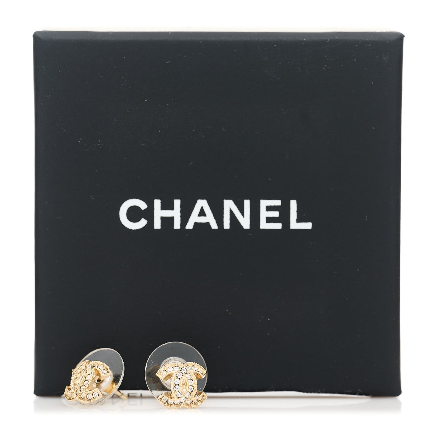 Crystal Mini CC Earrings Gold
