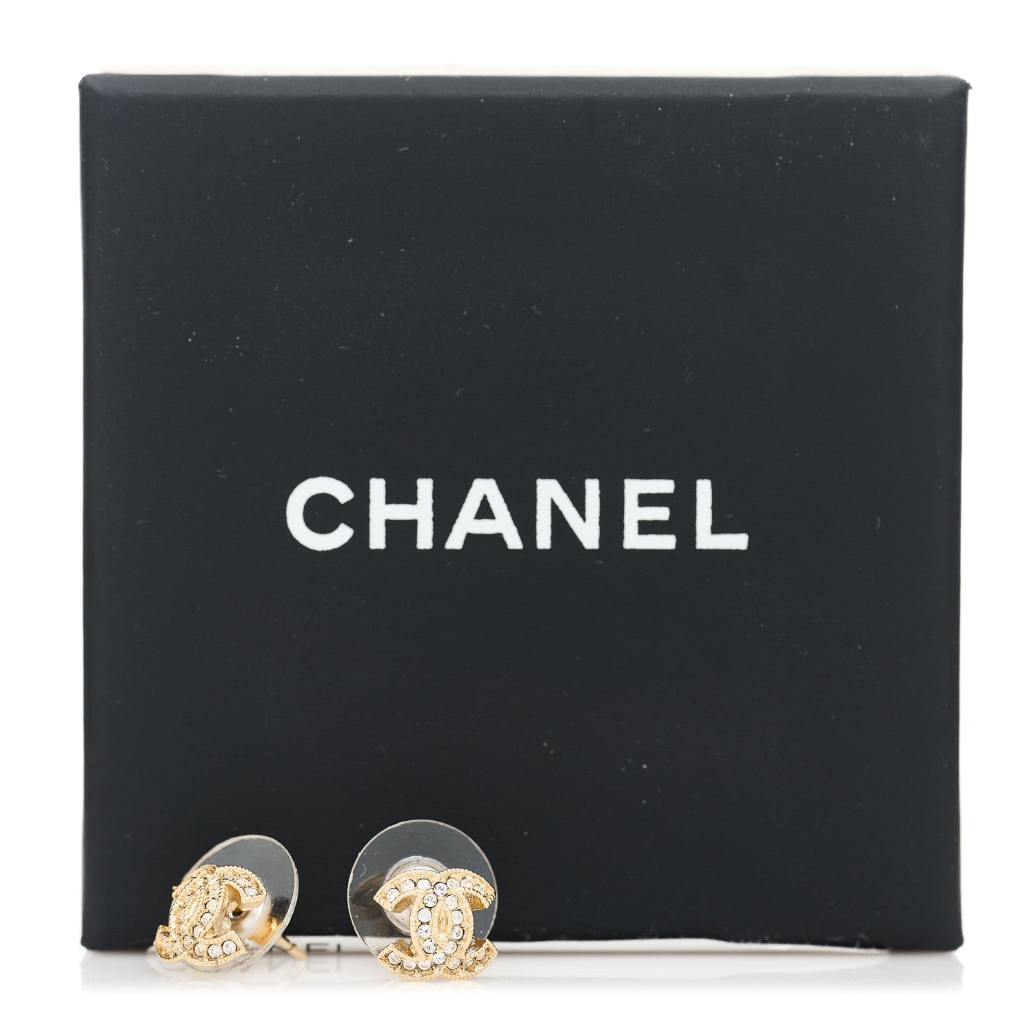 Chanel Crystal Mini CC Earrings Gold 5 of 5