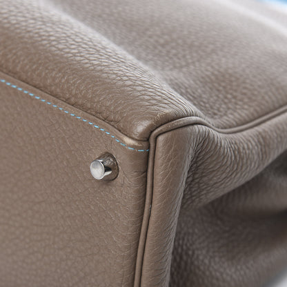 Hermes Togo Kelly Retourne Eclat 35 Etoupe Bleu Azteque 37 of 38