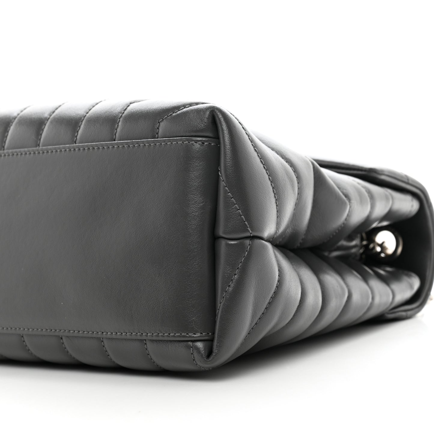 Calfskin Y Quilted Monogram Medium Loulou Chain Satchel Asphalt