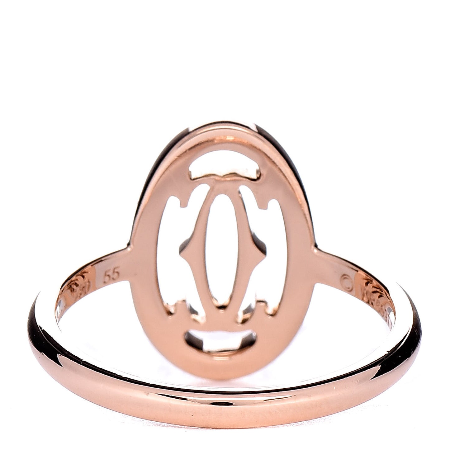 18K Pink Gold Diamond Logo Double C Ring 55 7.25