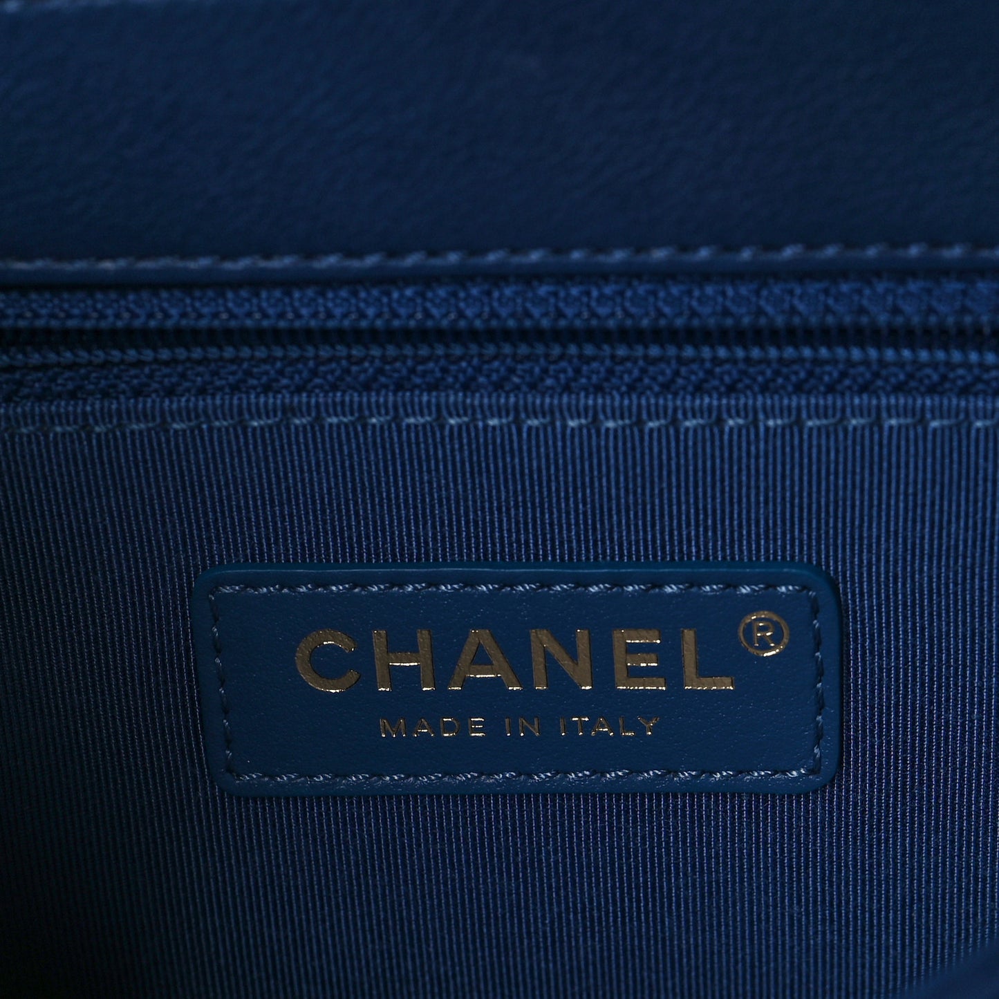 Calfskin Quilted Metal Top Handle Envelope Flap Blue