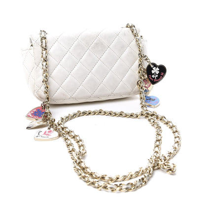 Chanel Lambskin Quilted Extra Mini Flap Heart Valentine Charms White 2 of 9