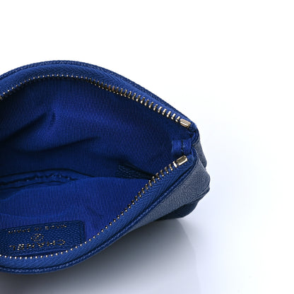Chanel Caviar Quilted Small Vintage Mademoiselle Cosmetic Case Dark Blue 4 of 4