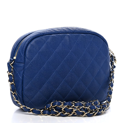 Chanel Caviar Quilted CC Day Camera Case Blue 2 of 8