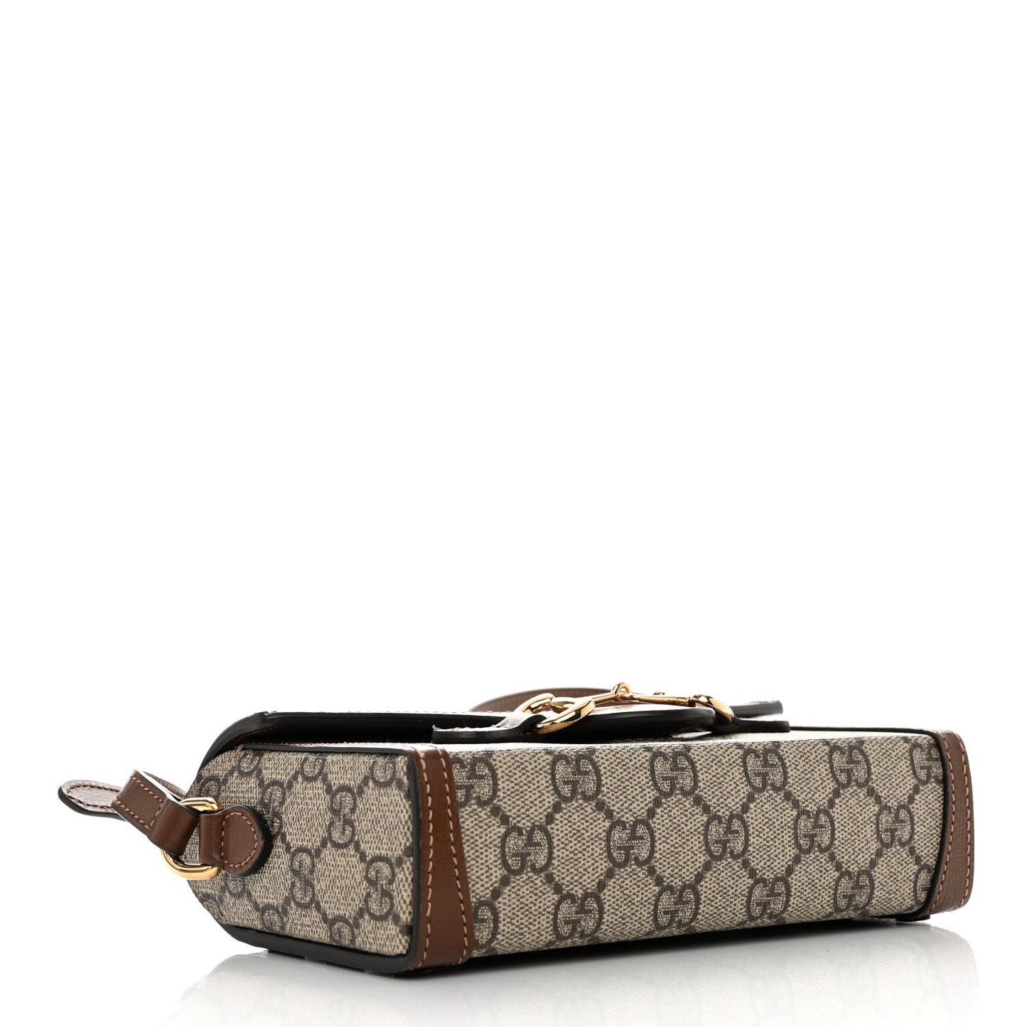 GG Supreme Monogram Mini Horsebit 1955 Shoulder Bag Beige Brown Sugar