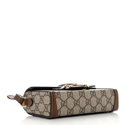 Gucci GG Supreme Monogram Mini Horsebit 1955 Shoulder Bag Beige Brown Sugar 4 of 10