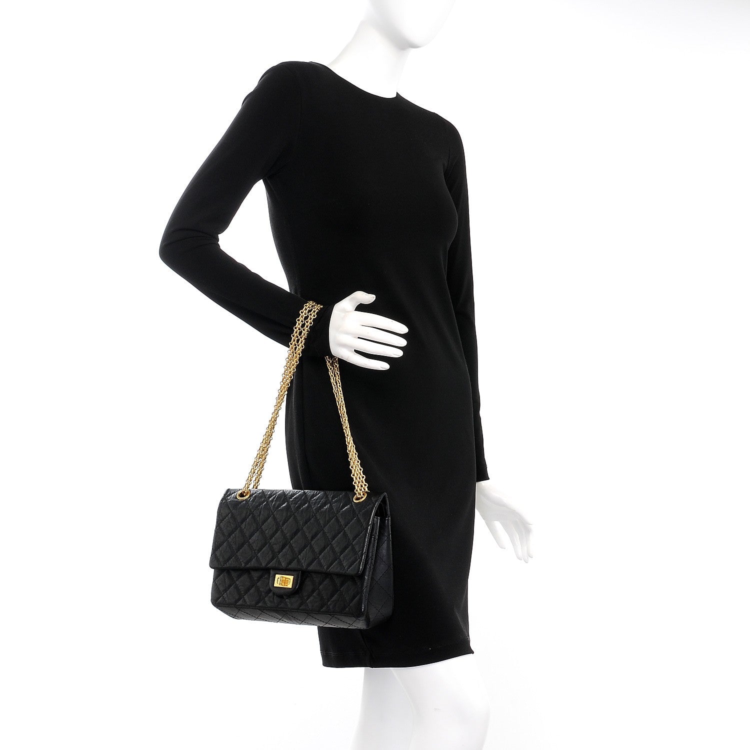 Chanel Aged Calfskin Quilted 2.55 Reissue 226 Flap Black 3 of 8