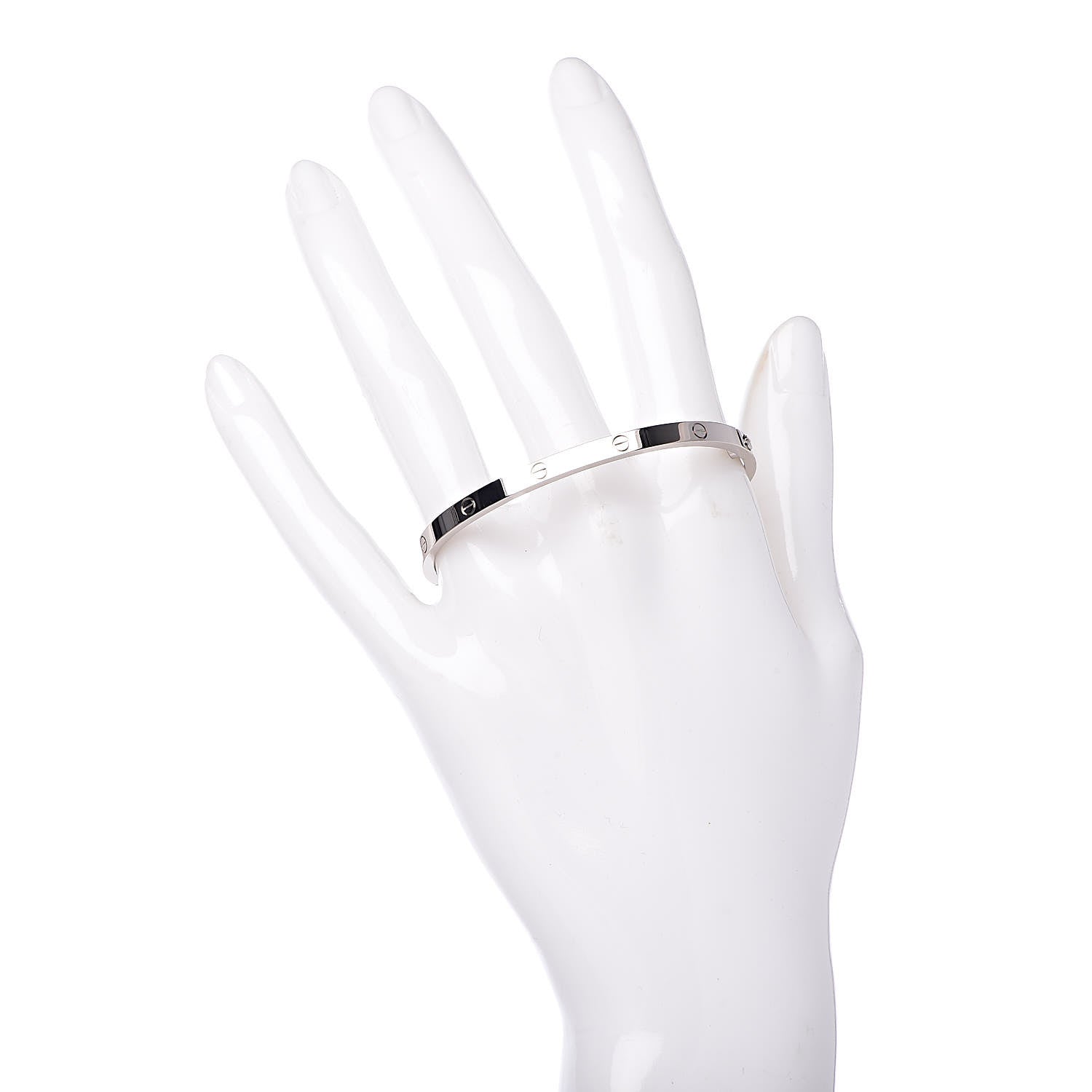Cartier 18K White Gold Small LOVE Bracelet 16 2 of 7