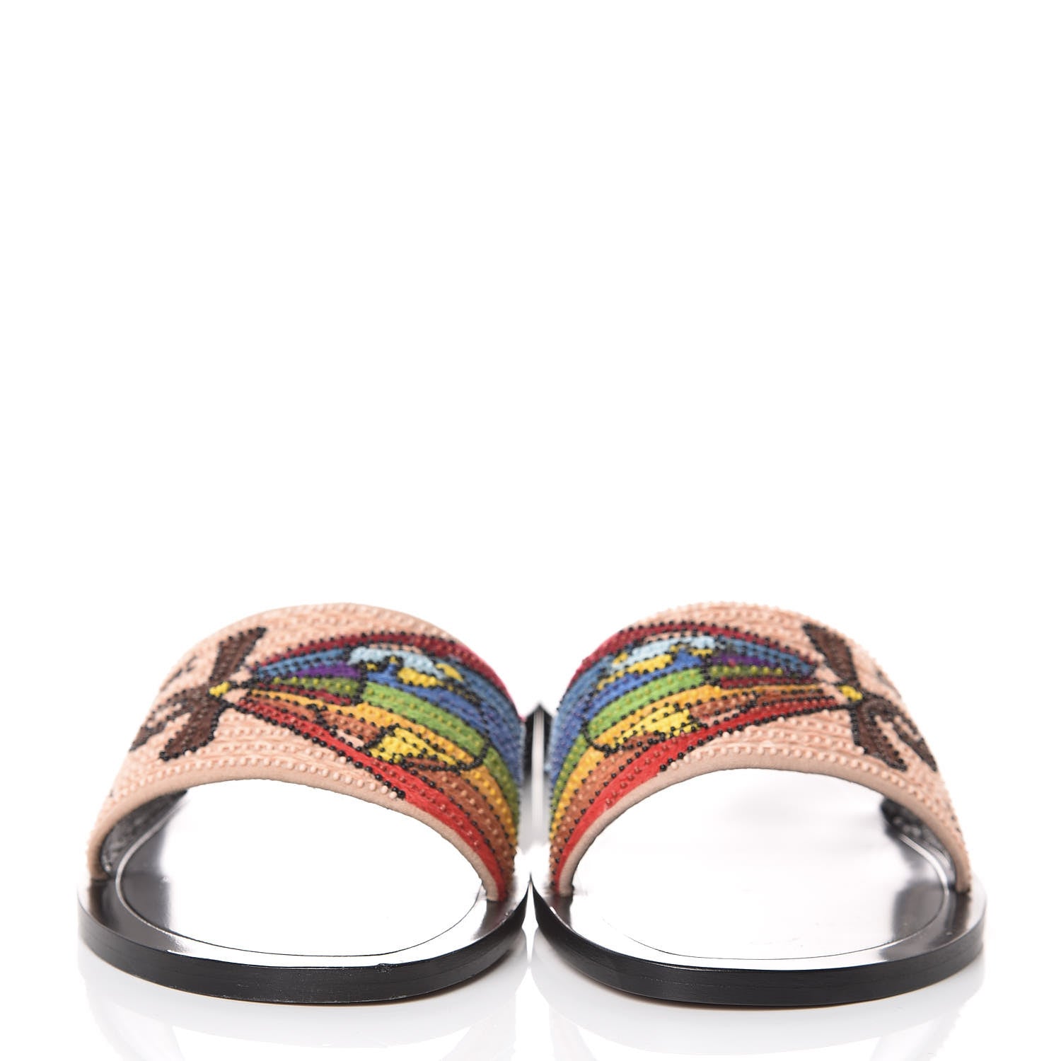 Christian Dior Canvas Embroidered Motherpeace Tarot "Judgement" Slide Sandals 38 Multicolor 2 of 9
